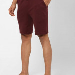 Men Maroon Slim Fit Pure Cotton Lounge Shorts