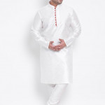 Men White Solid Kurta with Pyjamas