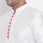 Men White Solid Kurta with Pyjamas