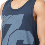 Men Navy Blue Printed Cotton Innerwear Vests